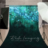 Aperturee - Aperturee Abstract Green Stars Fine Art Sweep Photo Backdrop